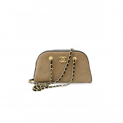 CHANEL SUEDE BOSTON BOWLING BAG AP5185 (20*12*5.5cm)
